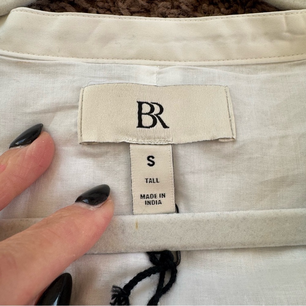 Banana Republic White Livia Poplin Mini Dress Bubble Puff Sleeve S Tall NEW $150 - Picture 6 of 13